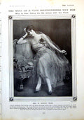 Antique Old Print Mrs W Dudley Ward Portrait Madame Jablonska Russian 1916 20th