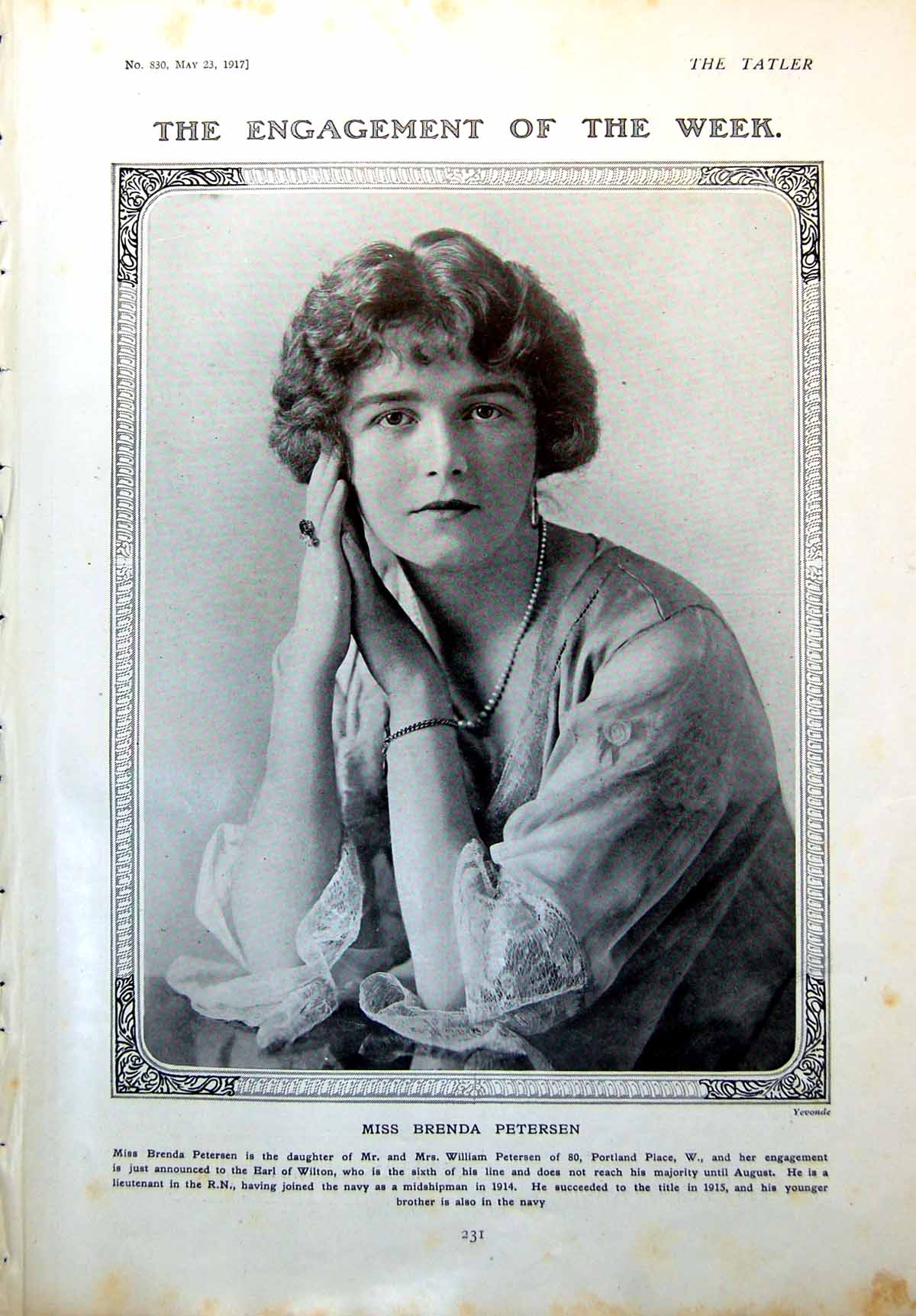 Antique Old Print Miss Brenda Petersen Amusing Sketches Delivery Store 1917
