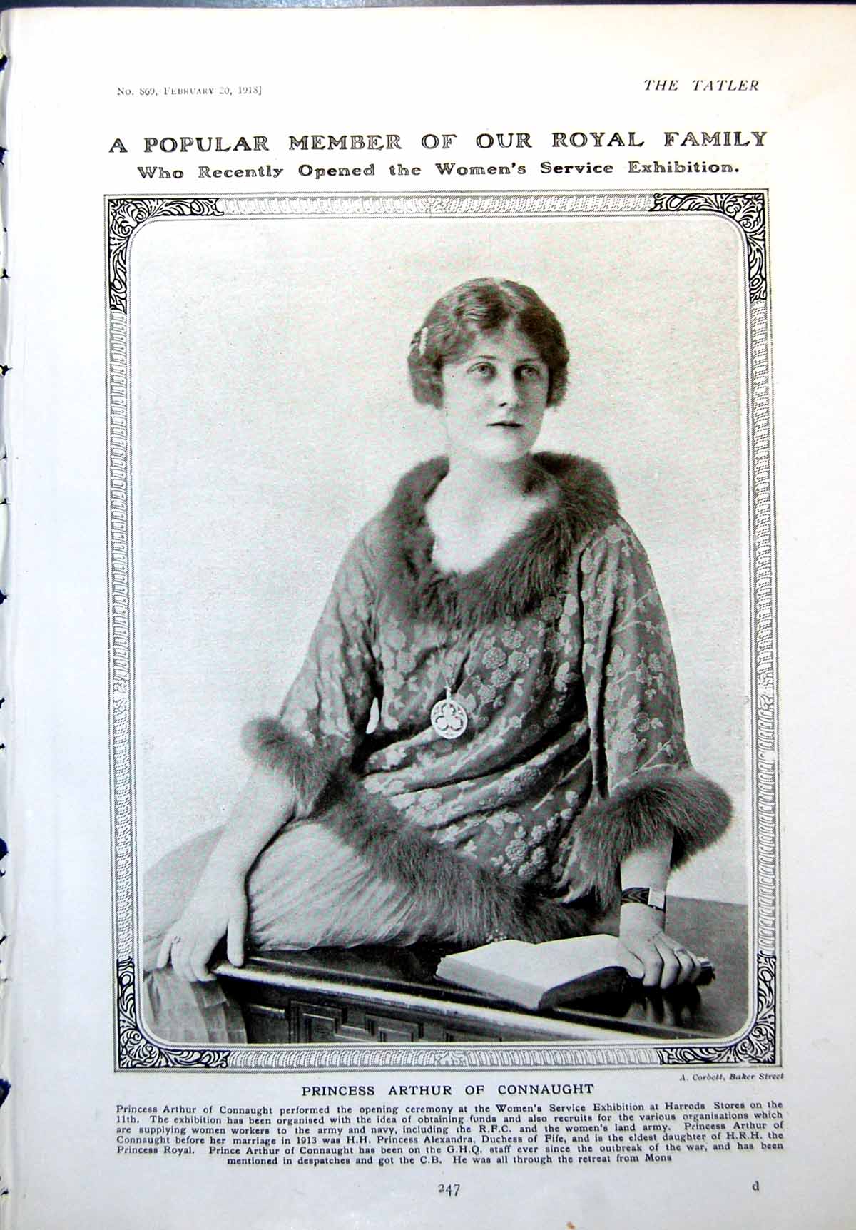Old Vintage Print Princess Arthur Connaught Spring Snapshots People 1918 20th