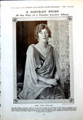 Antique Old Print Lady Idina Wallace Miss Molly Ramsden Lilian Davies 1917 20th