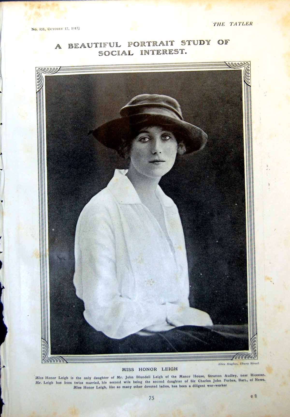 Antique Old Print Miss Honor Leigh Mlle Regine Flory Parisian Danseuse 1917
