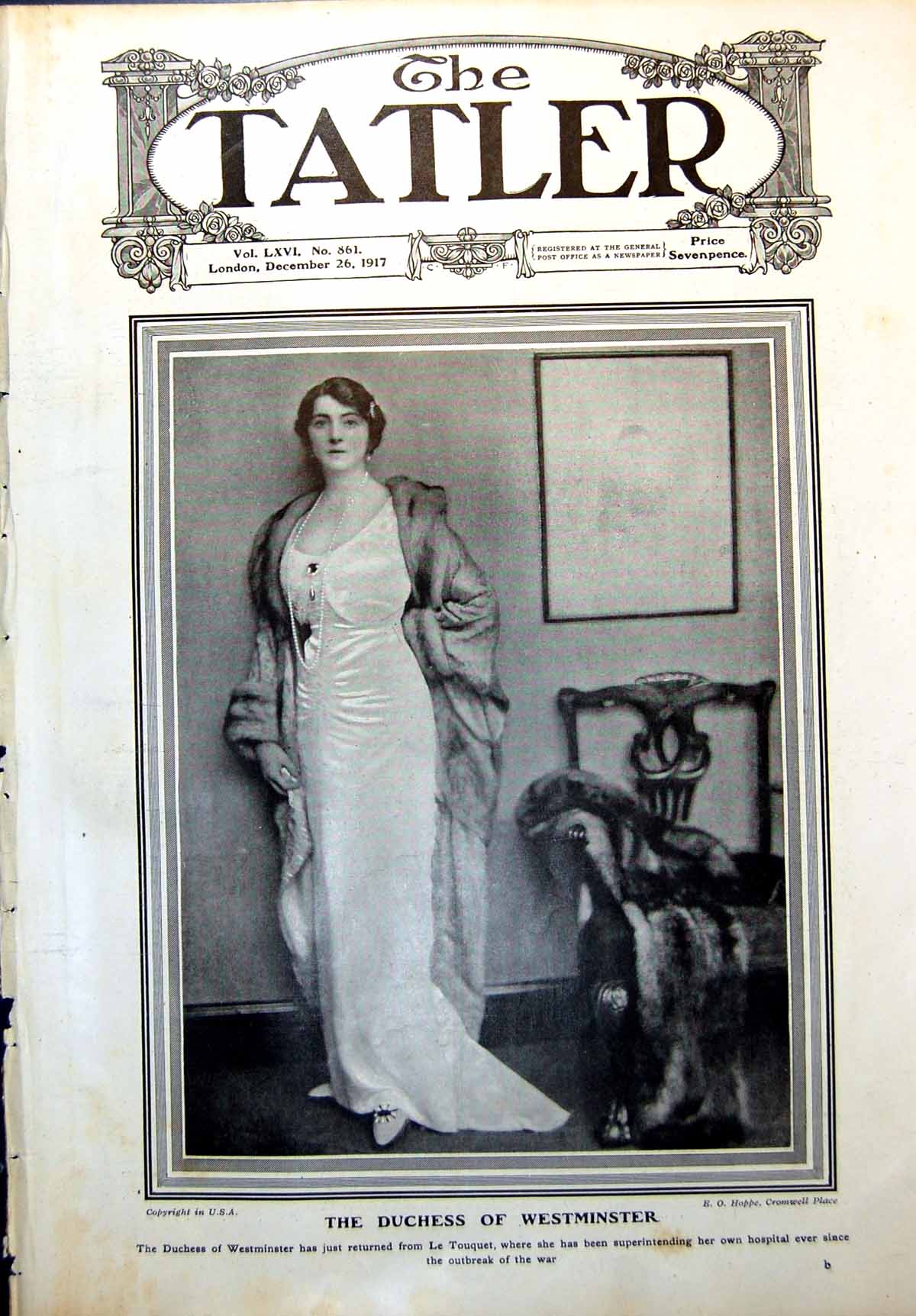 Old Vintage Print Duchess Westminster Letters Eve Maids At Christmas 1917 20th