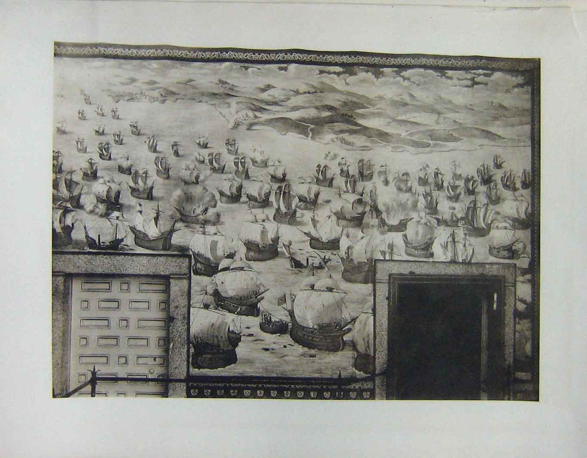 Original Old Vintage Print C1937 Victory The Marquis Santa Cruz Fresco Ships