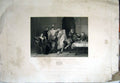 Original Old Antique Print The Taming The Shrew Etching Size 23 X 17 Inches