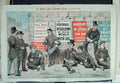 Original Old Antique Print 1887 Political Cartoon Campaign Men Sitting Street