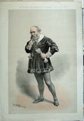 Old Antique Print 1890 Political Cartoon Shakespear General Election Tom 19th