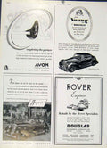 Original Old Vintage Print Jaguar Rover & Bentley 1947 Country Life Car Ads 20th