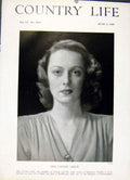 Original Old Vintage Print Miss Lavina Leslie 1947 Country Life Portrait 20th