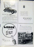 Original Old Vintage Print Rilety Jaguar Rolls 1947 Country Life Car Ads 20th