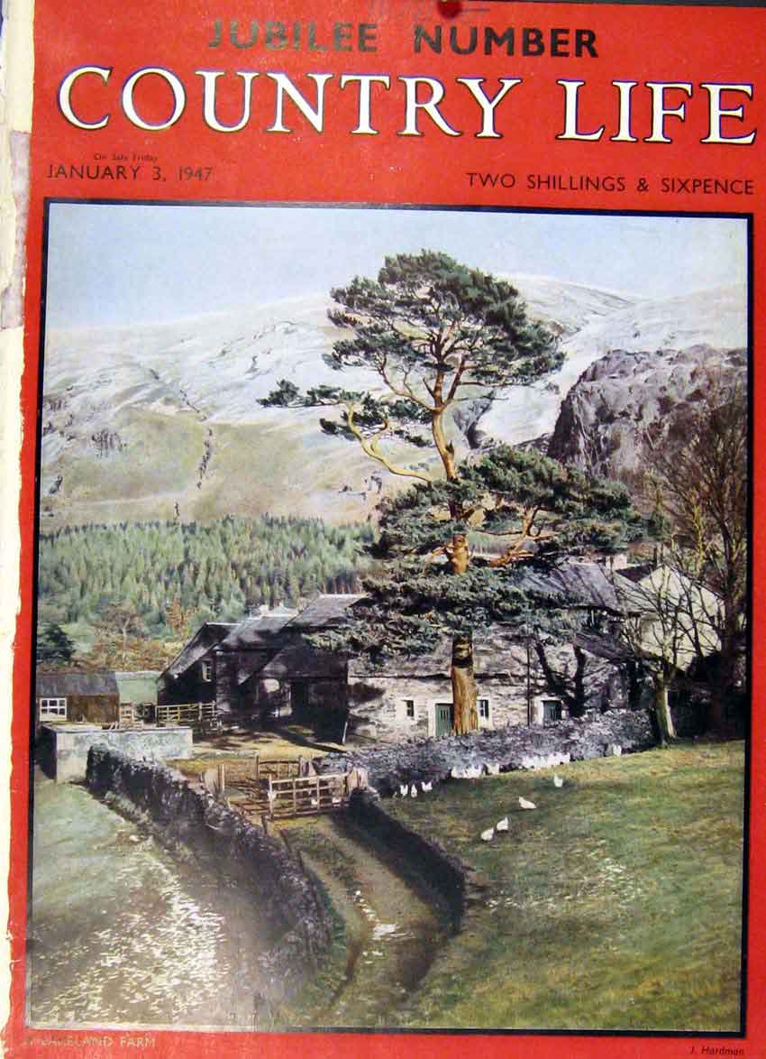 Original Old Vintage Print A Lakeland Farm 1947 House Sales 20th Century