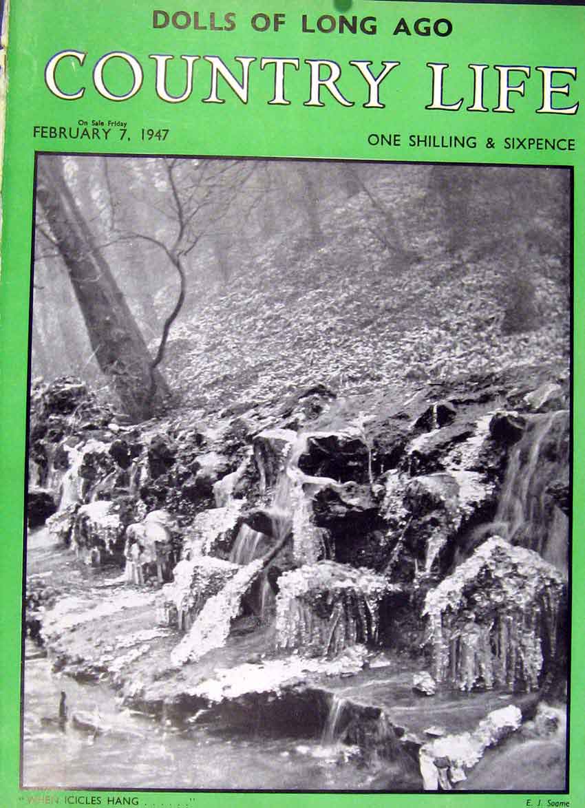 Original Old Vintage Print When Icicles Hang Country Life February 194 20th