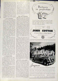 Original Old Vintage Print Jaguar Car Ad & John Cotton Cigarettes 194 20th