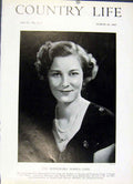 Original Old Vintage Print Hon Noreen Long 1947 Country Life Portrai 20th