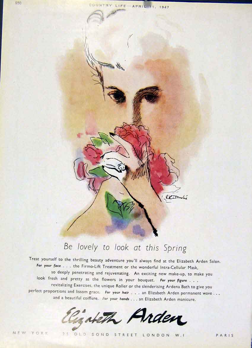 Old Vintage Print Be Lovely This Spring 1947 Country Life Elizabeth Arde 20th