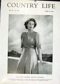 Original Old Vintage Print Hrh Pincess Elizabeth 1947 Country Life Portrai 20th
