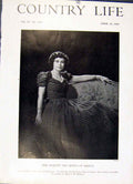 Original Old Vintage Print Queen Greece 1947 Country Life Portrai 20th Century