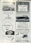 Original Old Vintage Print Humber Thrup & Maberly & Bentle Ads 1947 Country Lif