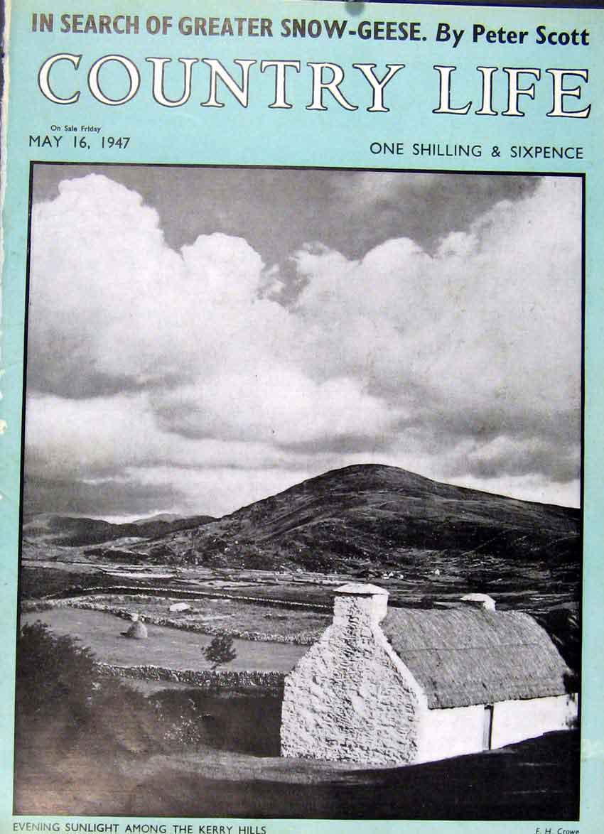 Original Old Vintage Print Sunlight Along Kerry Hills Ireland House Sales 194