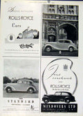 Original Old Vintage Print Rolls Royce & Standard Ten 1947 Country Life Car Ad